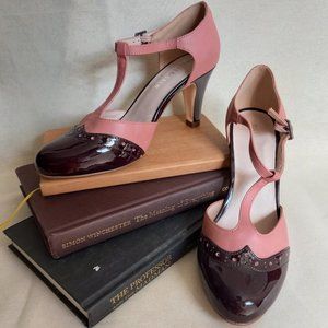 Modcloth Chelsea Crew Pink T-Strap Heels Size EU 39